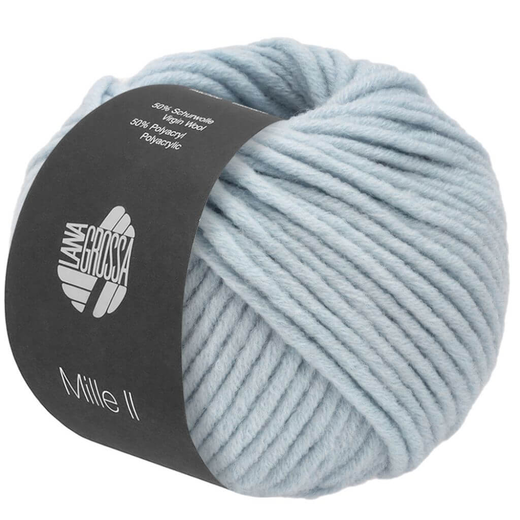 Lana Grossa Mille II 50g, Farbe 172 Pastellblau – Acryl, Merino und Schurwolle bei Lieblingsgarn