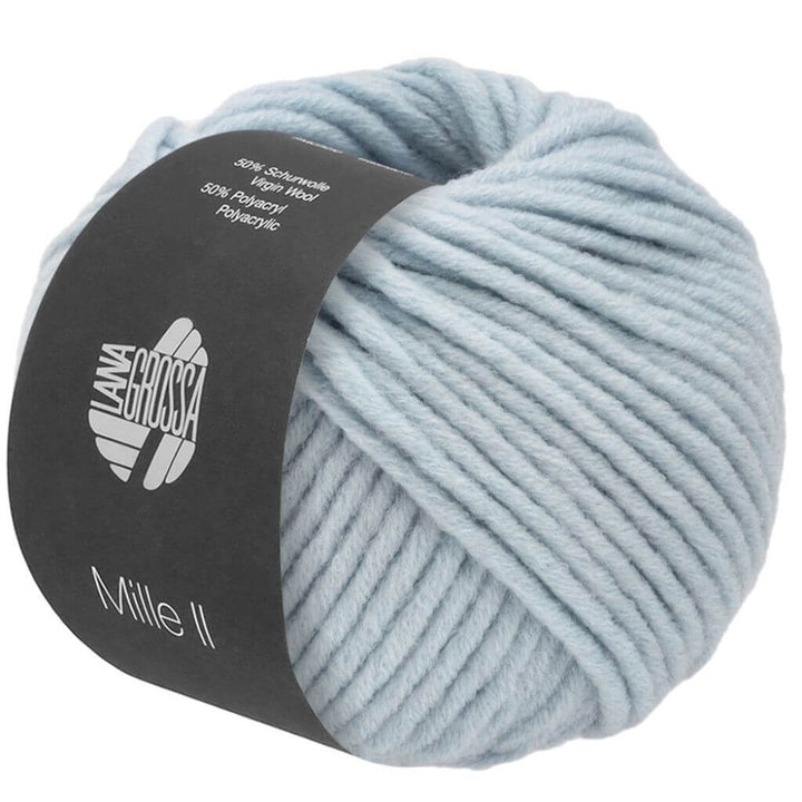 Lana Grossa Mille II 50g, Farbe 172 Pastellblau – Acryl, Merino und Schurwolle bei Lieblingsgarn