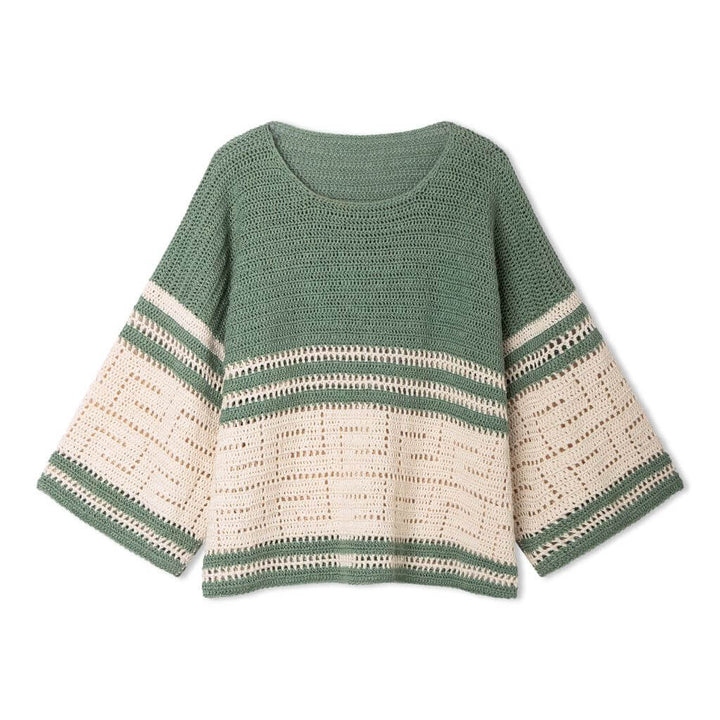 Lana Grossa Pattern Shirt mit grafischem Streifenmuster Häkelanleitung - Lana Grossa (Heft) bei bei bei bei Lieblingsgarn
