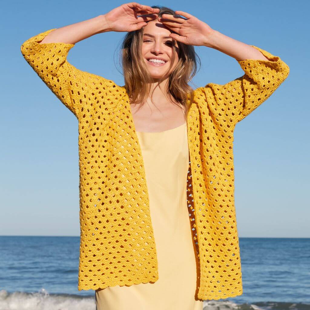 Lana Grossa Pattern Cardigan Top-Down Bogenmuster Häkelanleitung - Lana Grossa (Heft) bei bei bei bei bei bei Lieblingsgarn