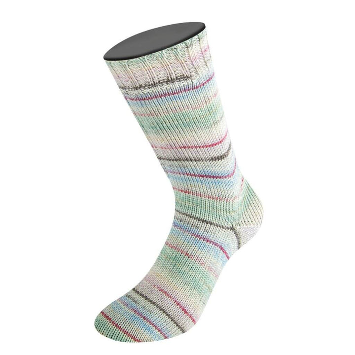 Lana Grossa Meilenweit 100 Merino Extrafine Cremoso, Farbe 4123 Hellblau/Dunkelfuchsia/Rosa/Lachs/Mint/ bei Lieblingsgarn