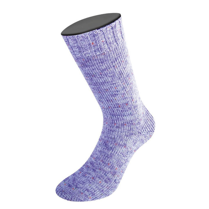 Lana Grossa Meilenweit 100 Seta Borneo, Farbe 3458 Blassviolett/Lavendel/Zitrusgelb/Orange/Grau – Merino bei Lieblingsgarn