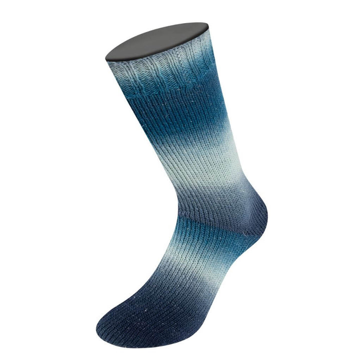 Lana Grossa Meilenweit 100 Color Mix Sparks, Farbe 7620 Dunkel /Graupetrol/Mint/Grau /Stahlblau bei Lieblingsgarn