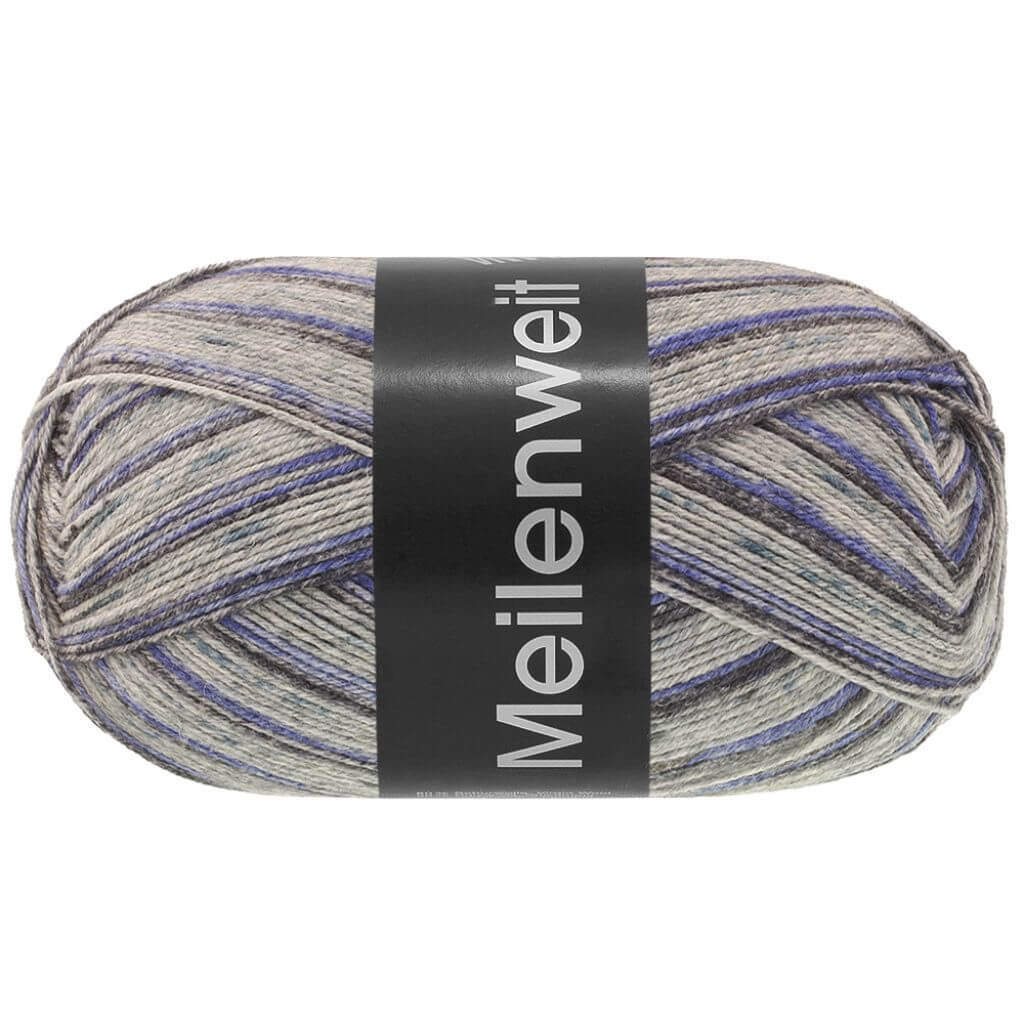 Lana Grossa Meilenweit 100 Denim Mix, Farbe 4663 Zartgrau/Dunkelviolett/Graublau/Hellgrau/ Grau bei Lieblingsgarn