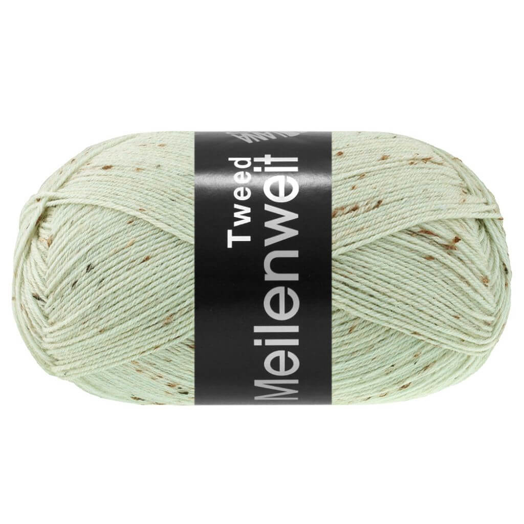 Lana Grossa Meilenweit 100 Tweed, Farbe 182 Weißgrün – Polyamid und Schurwolle bei Lieblingsgarn