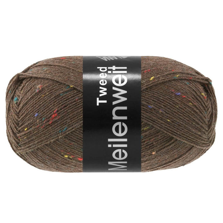 Lana Grossa Meilenweit 100 Tweed, Farbe 184 Dunkelbraun – Polyamid und Schurwolle bei Lieblingsgarn