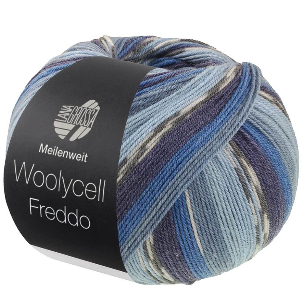 Lana Grossa Meilenweit 100 Woolycell Freddo, Farbe 6041 Hell /Pastell /Graublau/Blau/Marine/Dunkel bei Lieblingsgarn
