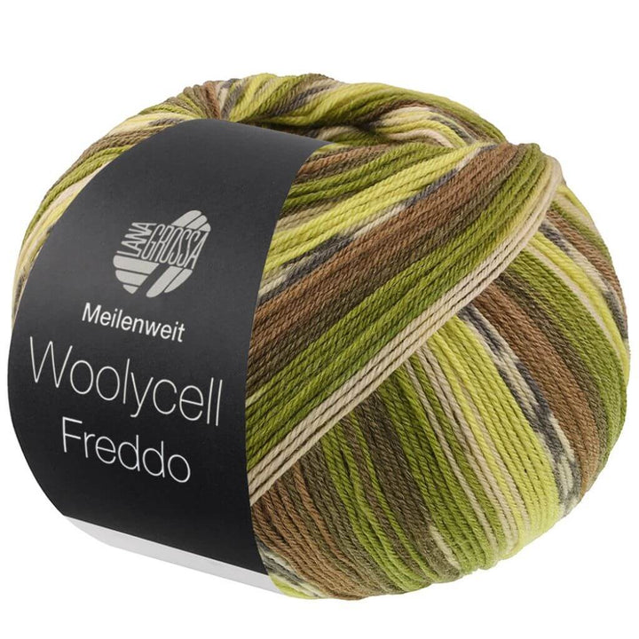Lana Grossa Meilenweit 100 Woolycell Freddo, Farbe 6043 Graubraun/Moos /Apfel /Graugrün/Pistazie/Dunkel bei Lieblingsgarn