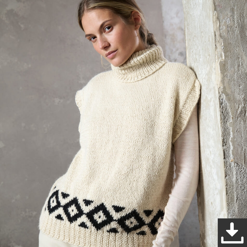 Lana Grossa Pattern Rollkragen-Pullunder Strickset - Lana Grossa (PDF) bei bei bei bei Lieblingsgarn