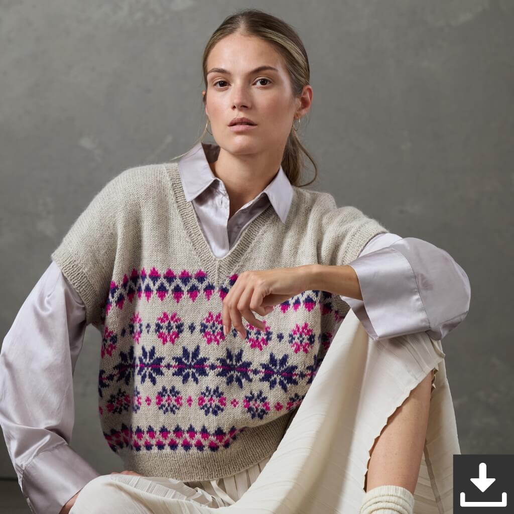 Lana Grossa Pattern Pullunder mit Norwegermuster Strickset - Lana Grossa (PDF) bei bei bei bei Lieblingsgarn