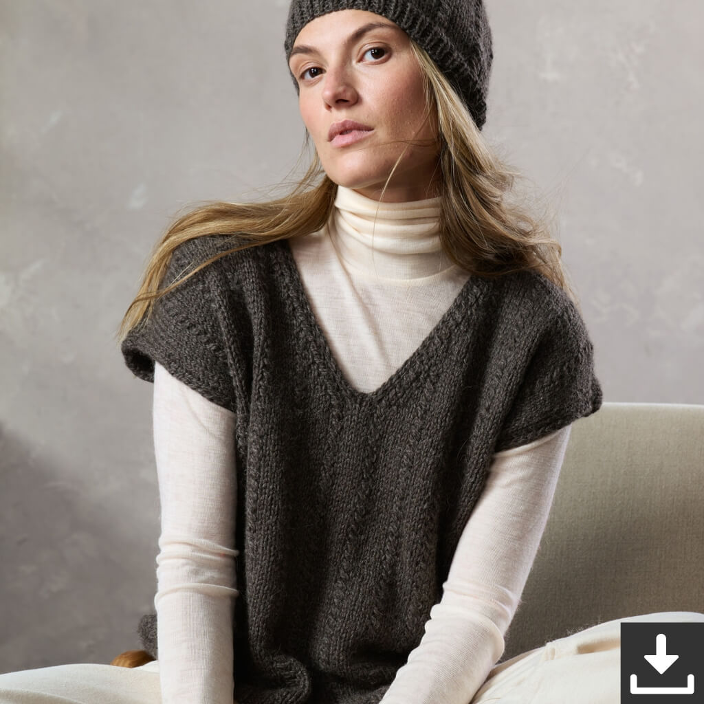 Lana Grossa Pattern Pullunder mit V-Ausschnitt Strickset - Lana Grossa (PDF) bei bei bei bei Lieblingsgarn