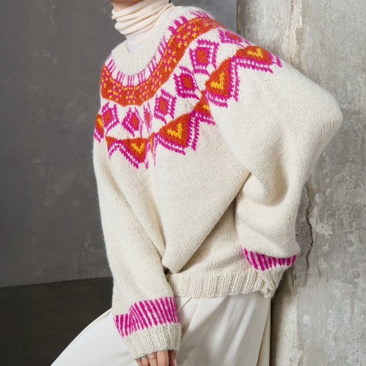 Lana Grossa Pattern Oversized Norweger-Pullover Strickset - Lana Grossa (PDF) bei bei bei bei Lieblingsgarn