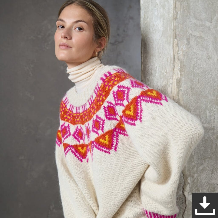 Lana Grossa Pattern Oversized Norweger-Pullover Strickset - Lana Grossa (PDF) bei bei bei bei Lieblingsgarn