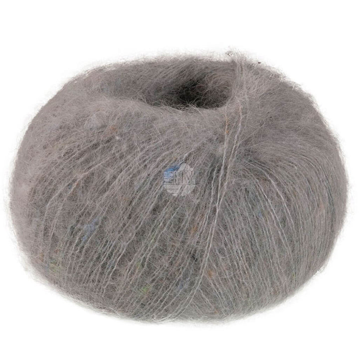 Lana Grossa Natural Superkid Tweed, Farbe 636 Mausgrau – Baumwolle, Mohair und Seide bei Lieblingsgarn