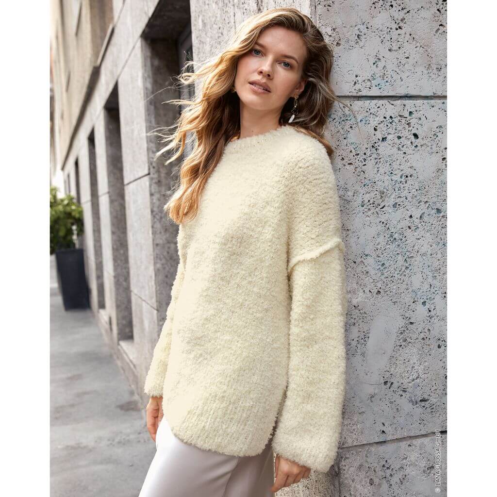 Lana Grossa Pattern Oversized Pullover mit Seitenschlitz Strickanleitung - Lana Grossa (Heft) bei bei bei bei Lieblingsgarn
