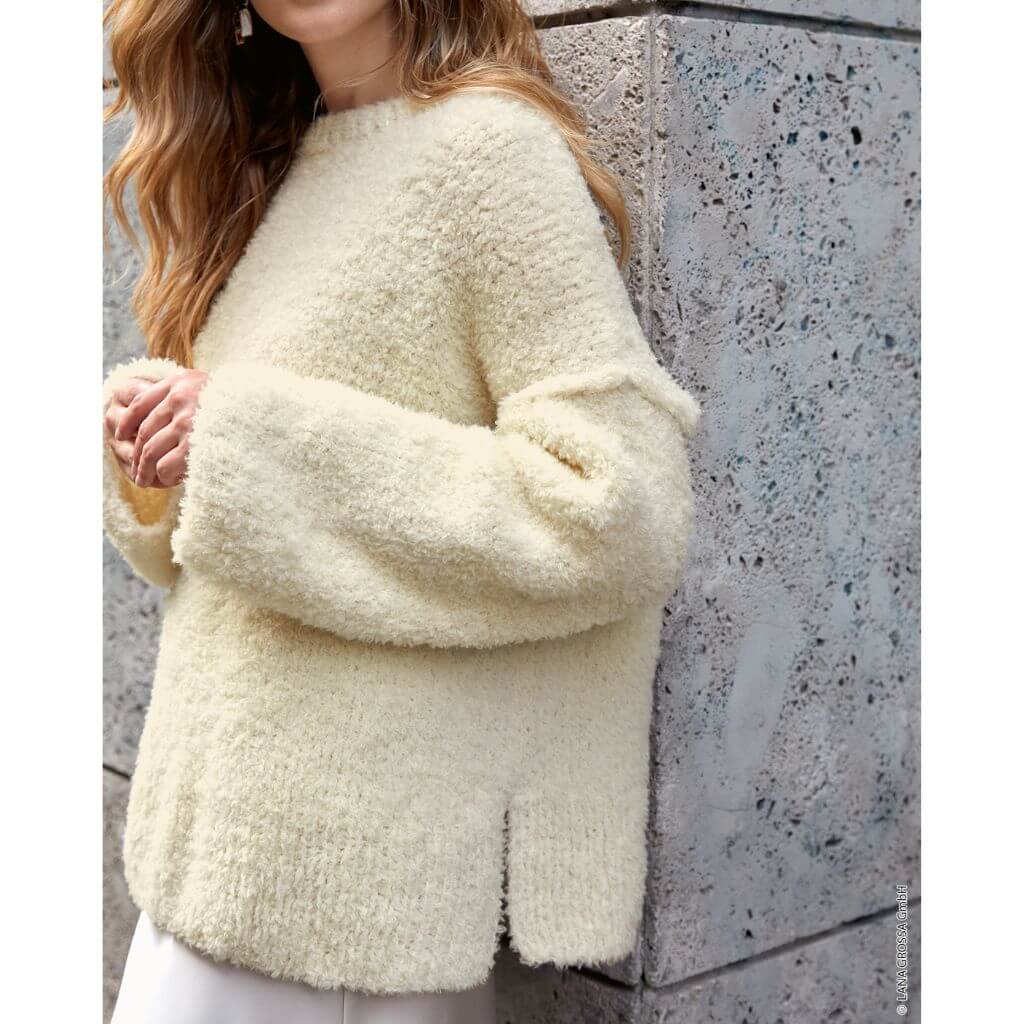 Lana Grossa Pattern Oversized Pullover mit Seitenschlitz Strickanleitung - Lana Grossa (Heft) bei bei bei bei Lieblingsgarn