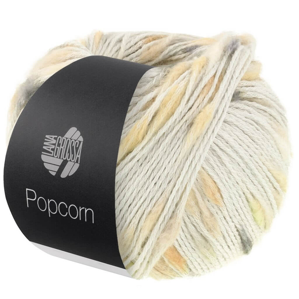 Lana Grossa Popcorn, Farbe 10 Silbergrau/Beige/Grau/Dunkelgrau – Baumwolle bei Lieblingsgarn
