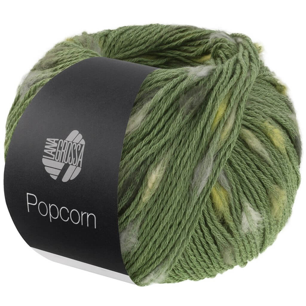 Lana Grossa Popcorn, Farbe 15 Grün/Rohweiß/Beige/Pistazie/Dunkelgrau – Baumwolle bei Lieblingsgarn