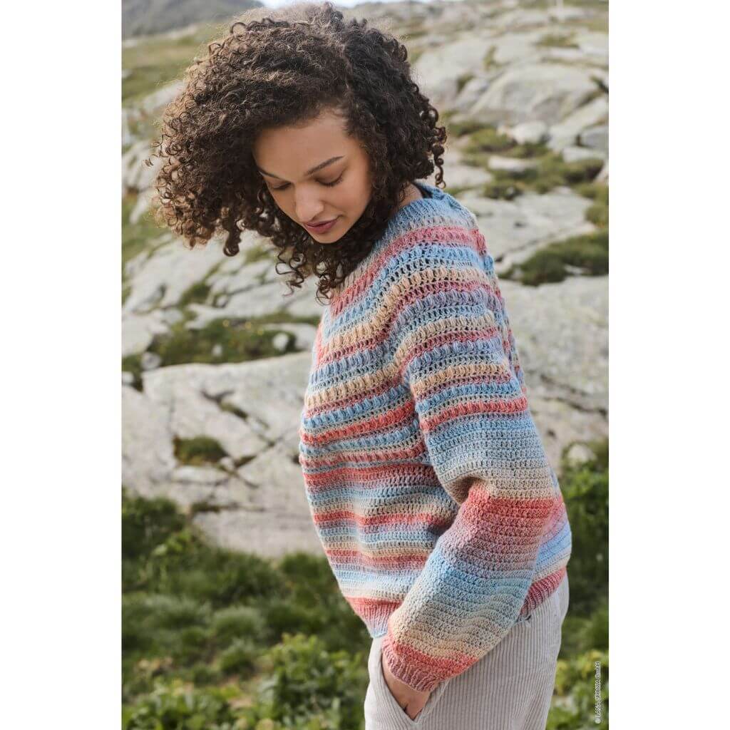 Lana Grossa Pullover mit Noppenmuster Häkelanleitung - Lana Grossa (Heft) bei bei bei bei Lieblingsgarn