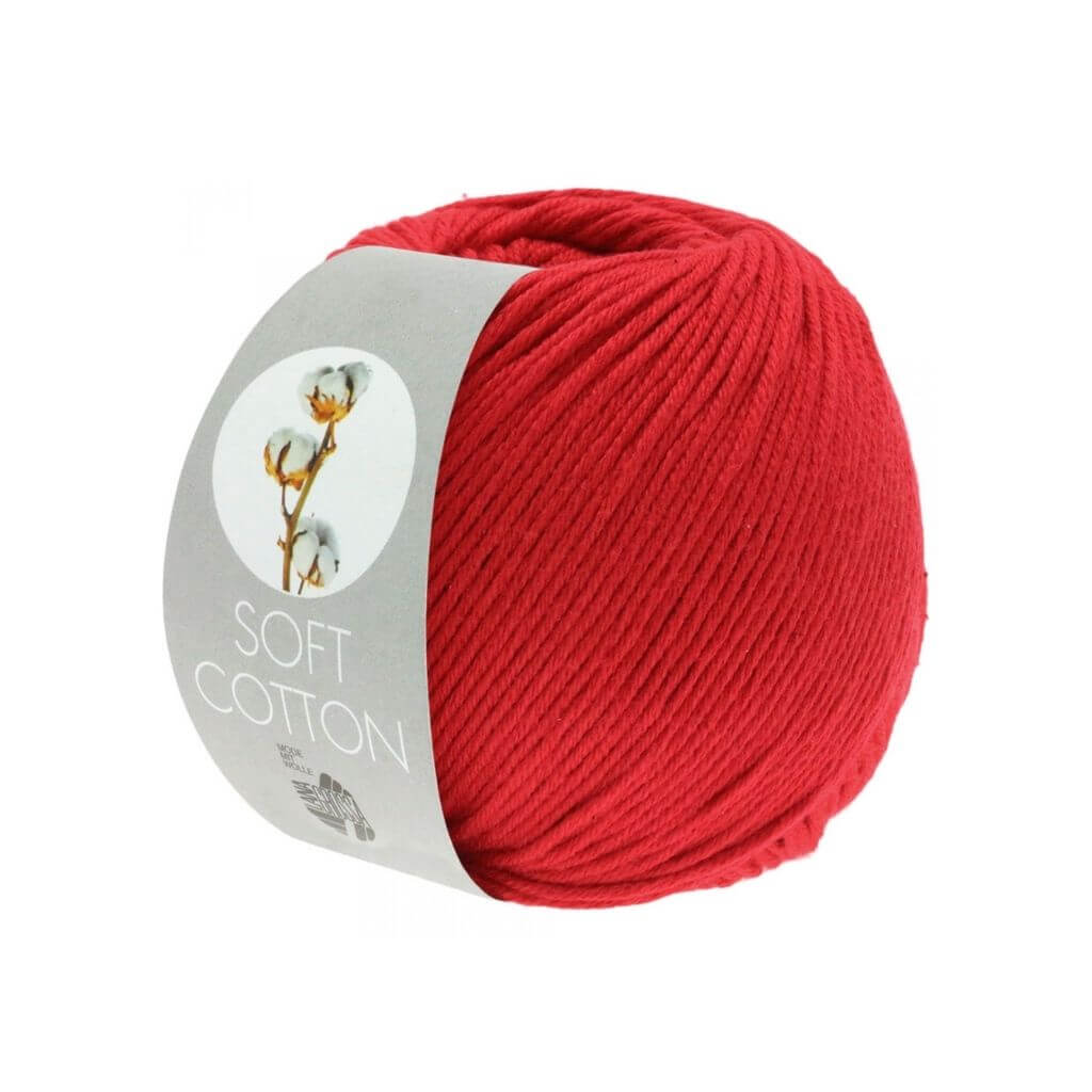 Lana Grossa Soft Cotton 50 g, Farbe 13 Rot – Acryl und Baumwolle bei Lieblingsgarn