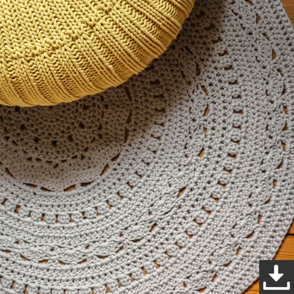Lana Grossa Pattern Runder Teppich Häkelset - Lana Grossa (PDF) bei bei bei bei Lieblingsgarn