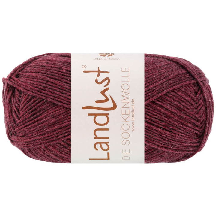 Lana Grossa Landlust die Sockenwolle Mélange, Farbe 1602 Weinrot Meliert – Merino, Schurwolle und Synthetik bei Lieblingsgarn