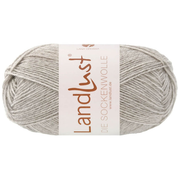 Lana Grossa Landlust die Sockenwolle Mélange, Farbe 1607 Hellgrau Meliert – Merino, Schurwolle und bei Lieblingsgarn