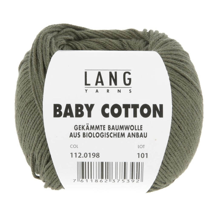 Lang Yarns Baby Cotton 50g, Farbe 198 Olive Dunkel – Baumwolle bei Lieblingsgarn