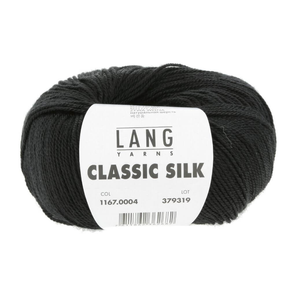 Lang Yarns Classic Silk, Farbe 004 Schwarz – Merino und Seide bei Lieblingsgarn