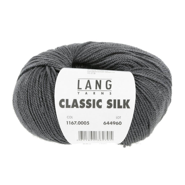 Lang Yarns Classic Silk, Farbe 005 Dunkelgrau – Merino und Seide bei Lieblingsgarn
