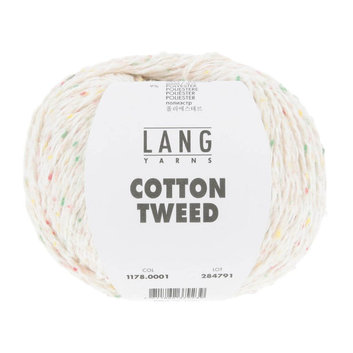 Lang Yarns Cotton Tweed, Farbe 001 Weiss – Baumwolle, Seide und Synthetik bei Lieblingsgarn