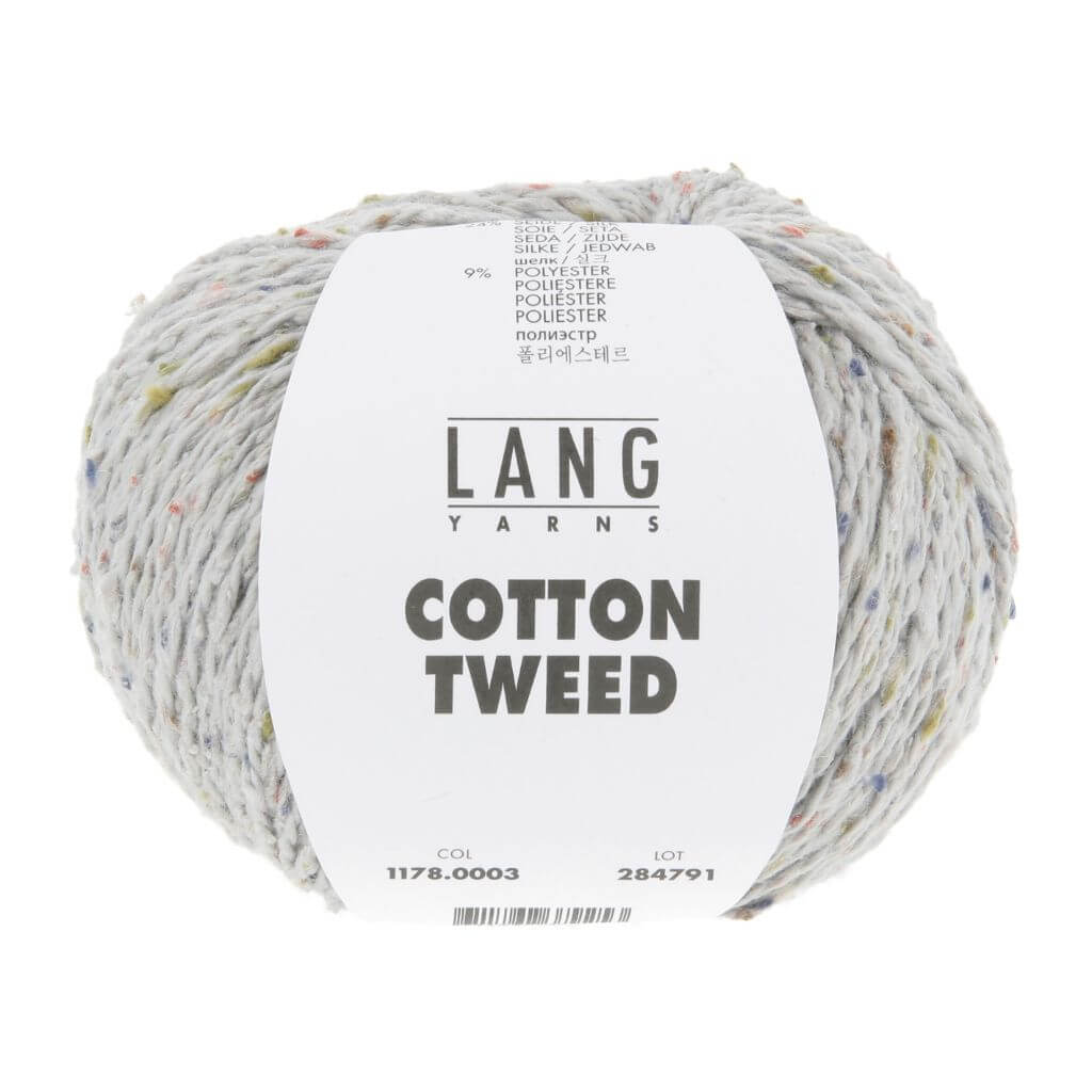 Lang Yarns Cotton Tweed, Farbe 003 Hellgrau – Baumwolle, Seide und Synthetik bei Lieblingsgarn