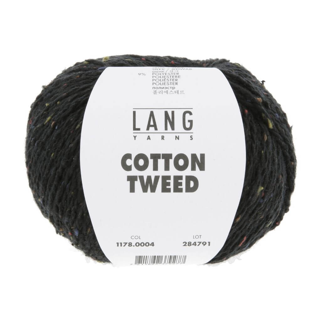 Lang Yarns Cotton Tweed, Farbe 004 Schwarz – Baumwolle, Seide und Synthetik bei Lieblingsgarn