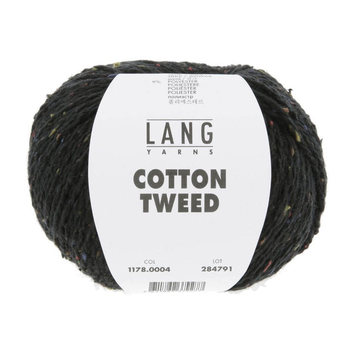 Lang Yarns Cotton Tweed, Farbe 004 Schwarz – Baumwolle, Seide und Synthetik bei Lieblingsgarn