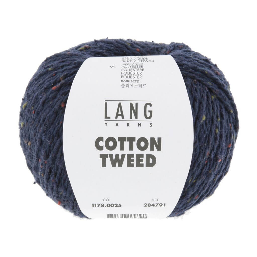 Lang Yarns Cotton Tweed, Farbe 025 Navy – Baumwolle, Seide und Synthetik bei Lieblingsgarn