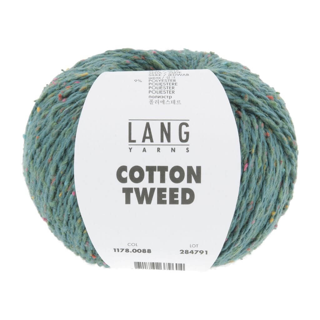 Lang Yarns Cotton Tweed, Farbe 088 Petrol – Baumwolle, Seide und Synthetik bei Lieblingsgarn