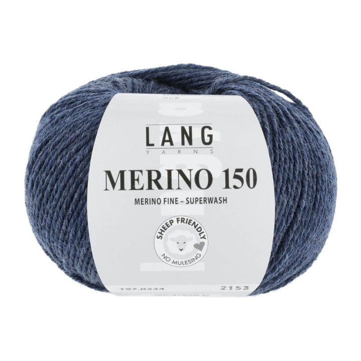Lang Yarns Merino 150, Farbe Jeans Dunkel Mélange – Merino bei Lieblingsgarn