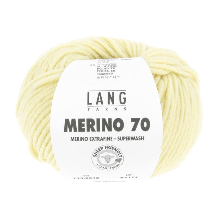 Lang Yarns Merino 70, Farbe 012 Babygelb – Merino und Polyester bei Lieblingsgarn