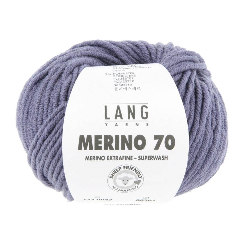 Lang Yarns Merino 70, Farbe 047 Periwinkle – Merino und Polyester bei Lieblingsgarn