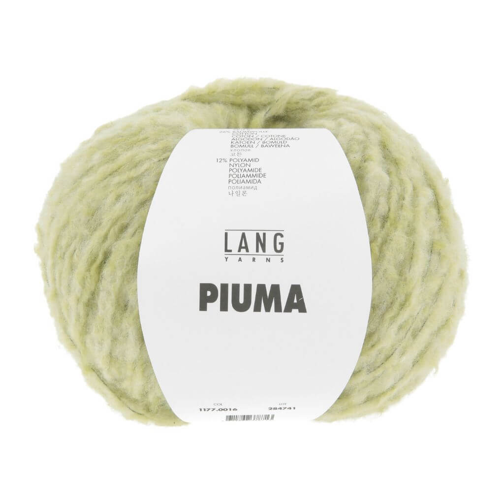 Lang Yarns Piuma, Farbe 016 Hellgrün – Baumwolle, Merino und Synthetik bei Lieblingsgarn