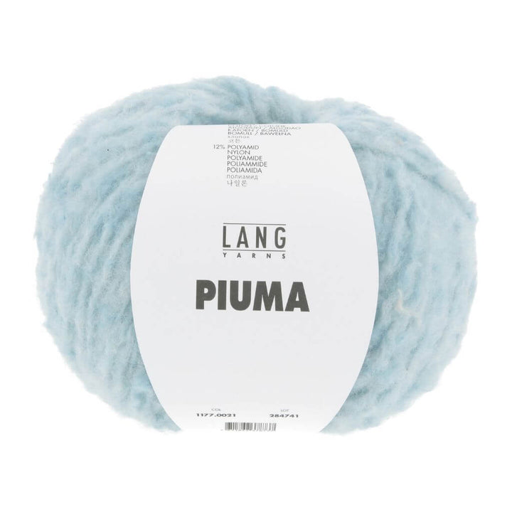 Lang Yarns Piuma, Farbe 021 Hellblau – Baumwolle, Merino und Synthetik bei Lieblingsgarn