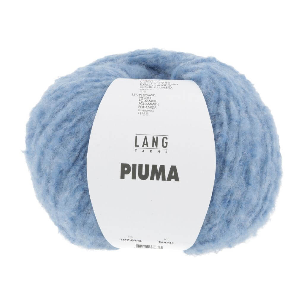 Lang Yarns Piuma, Farbe 022 Blau – Baumwolle, Merino und Synthetik bei Lieblingsgarn