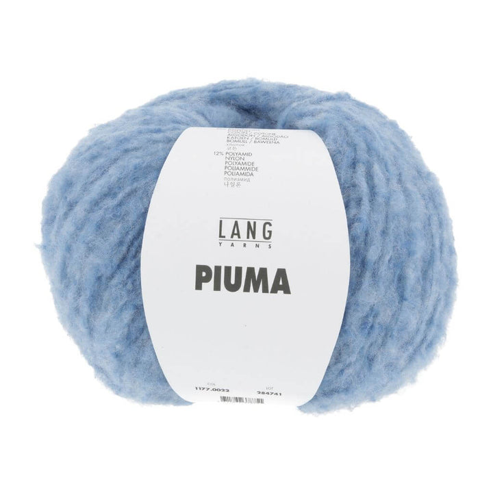 Lang Yarns Piuma, Farbe 022 Blau – Baumwolle, Merino und Synthetik bei Lieblingsgarn