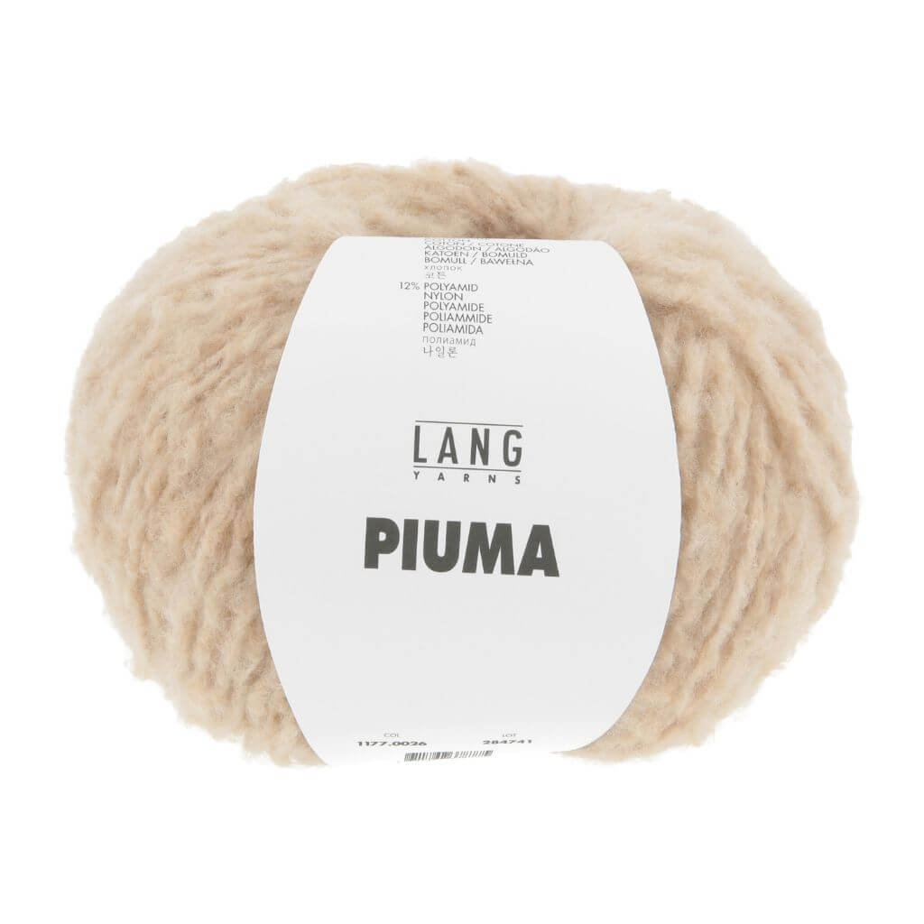 Lang Yarns Piuma, Farbe 026 Beige – Baumwolle, Merino und Synthetik bei Lieblingsgarn