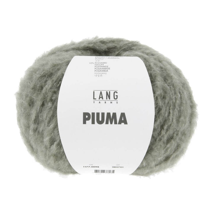 Lang Yarns Piuma, Farbe 098 Olive – Baumwolle, Merino und Synthetik bei Lieblingsgarn