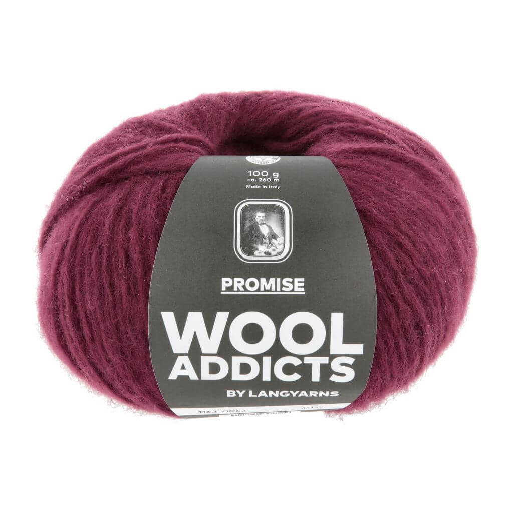 Lang Yarns Wooladdicts Promise, Farbe 062 Wine – Schurwolle und Synthetik bei Lieblingsgarn