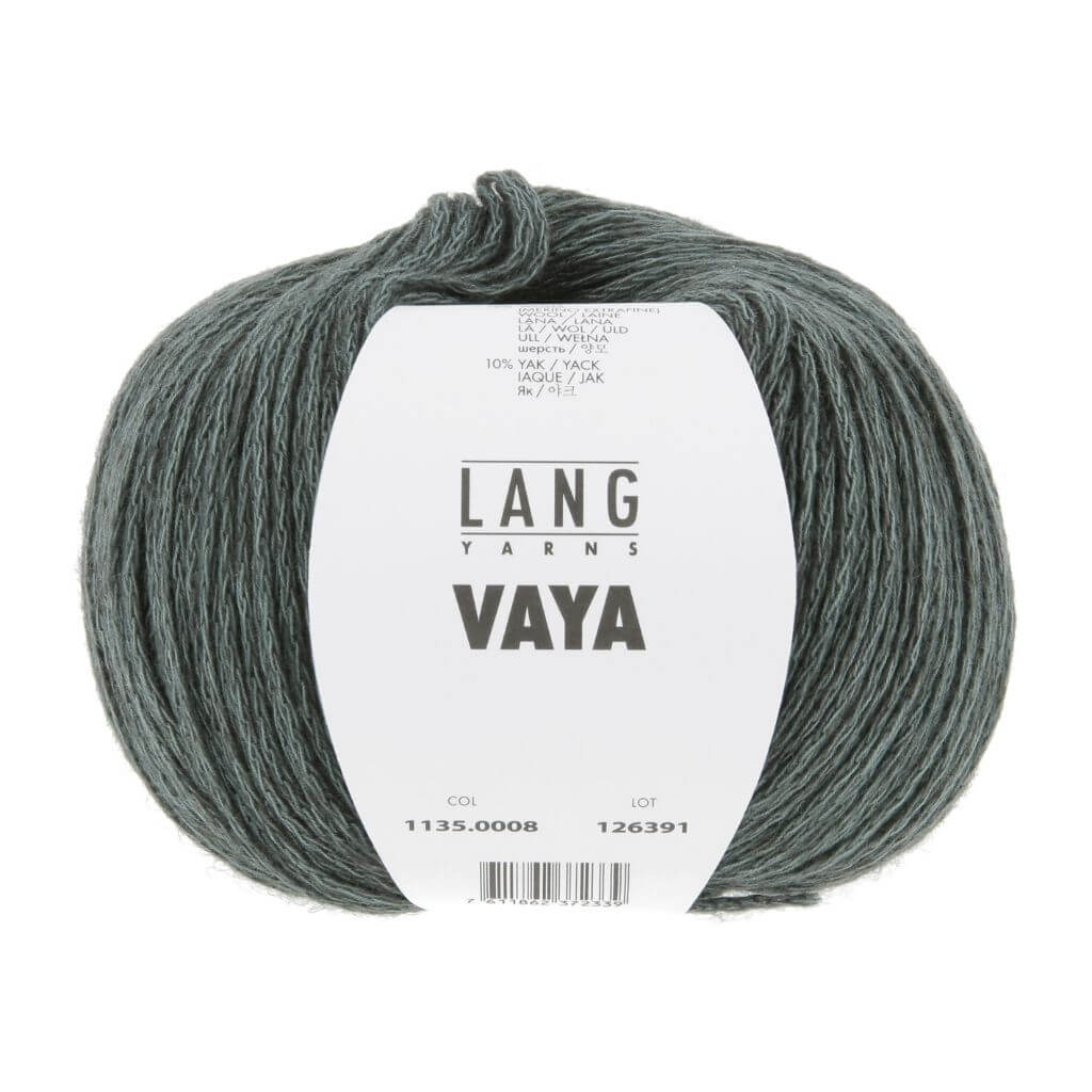 Lang Yarns Vaya, Farbe 008 Graugrün – Baumwolle, Merino und Yak bei Lieblingsgarn