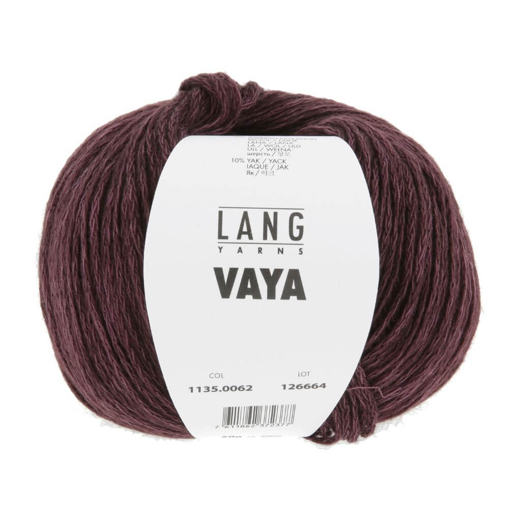 Lang Yarns Vaya, Farbe 062 Weinrot – Baumwolle, Merino und Yak bei Lieblingsgarn