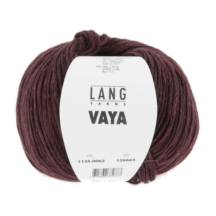 Lang Yarns Vaya, Farbe 062 Weinrot – Baumwolle, Merino und Yak bei Lieblingsgarn