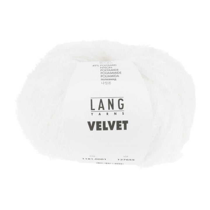 Lang Yarns Velvet, Farbe 001 Weiss – Synthetik und Viskose bei Lieblingsgarn
